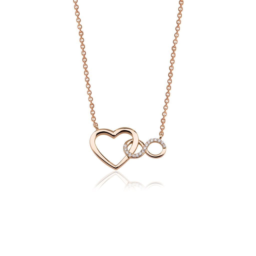 14K Heart and Infinity Necklace