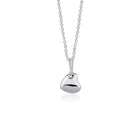 14K Puffy Heart with Diamonds Pendant Necklace