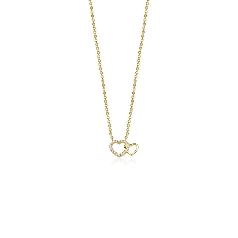 14K Soulmates Diamond Hearts Necklace