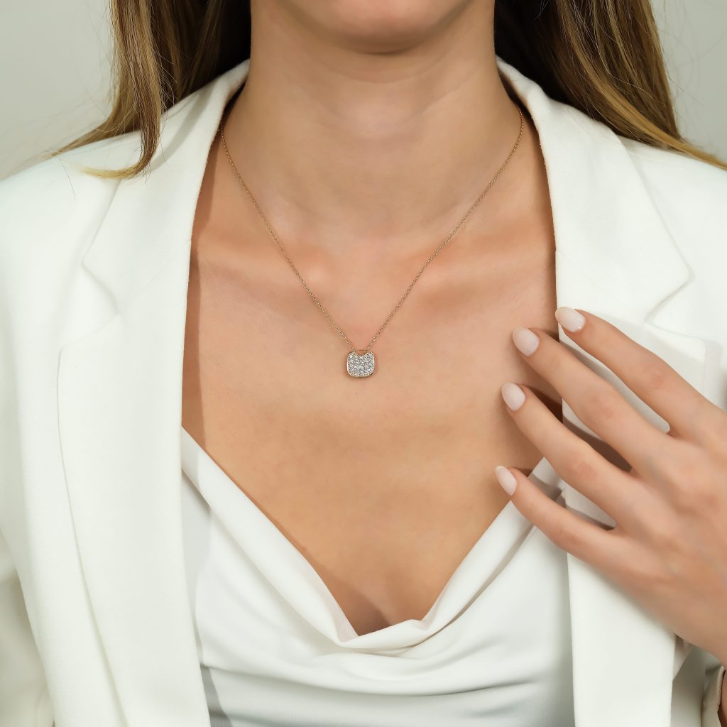 14K Natural Diamond Pave Locket
