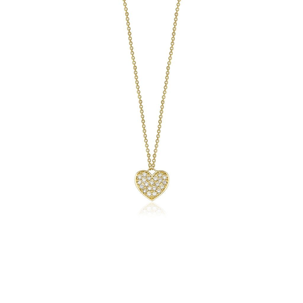 14K Natural Diamond Pave Heart