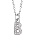 14K Petite Natural Diamond Initial Necklace