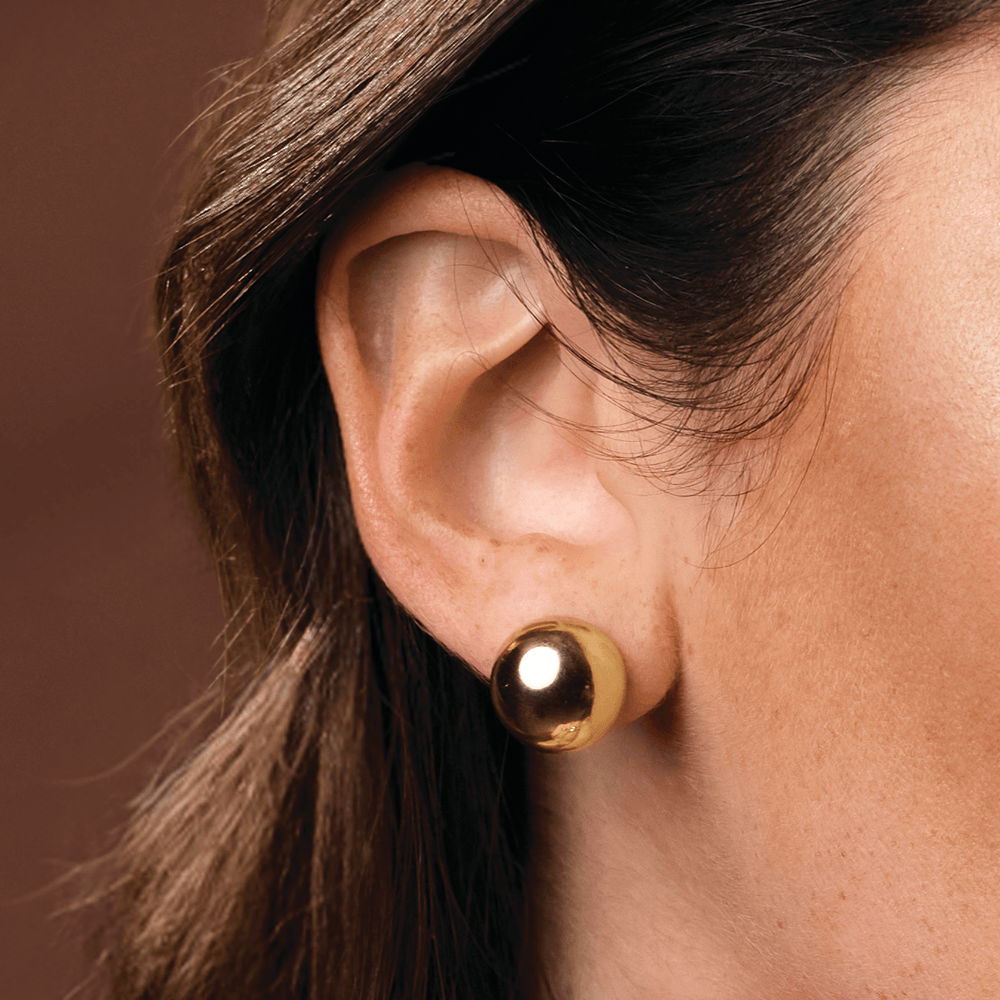 Silver 15mm Domed Earrings