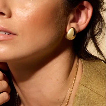 Silver Teardrop 25mm J-Hoop Earrings