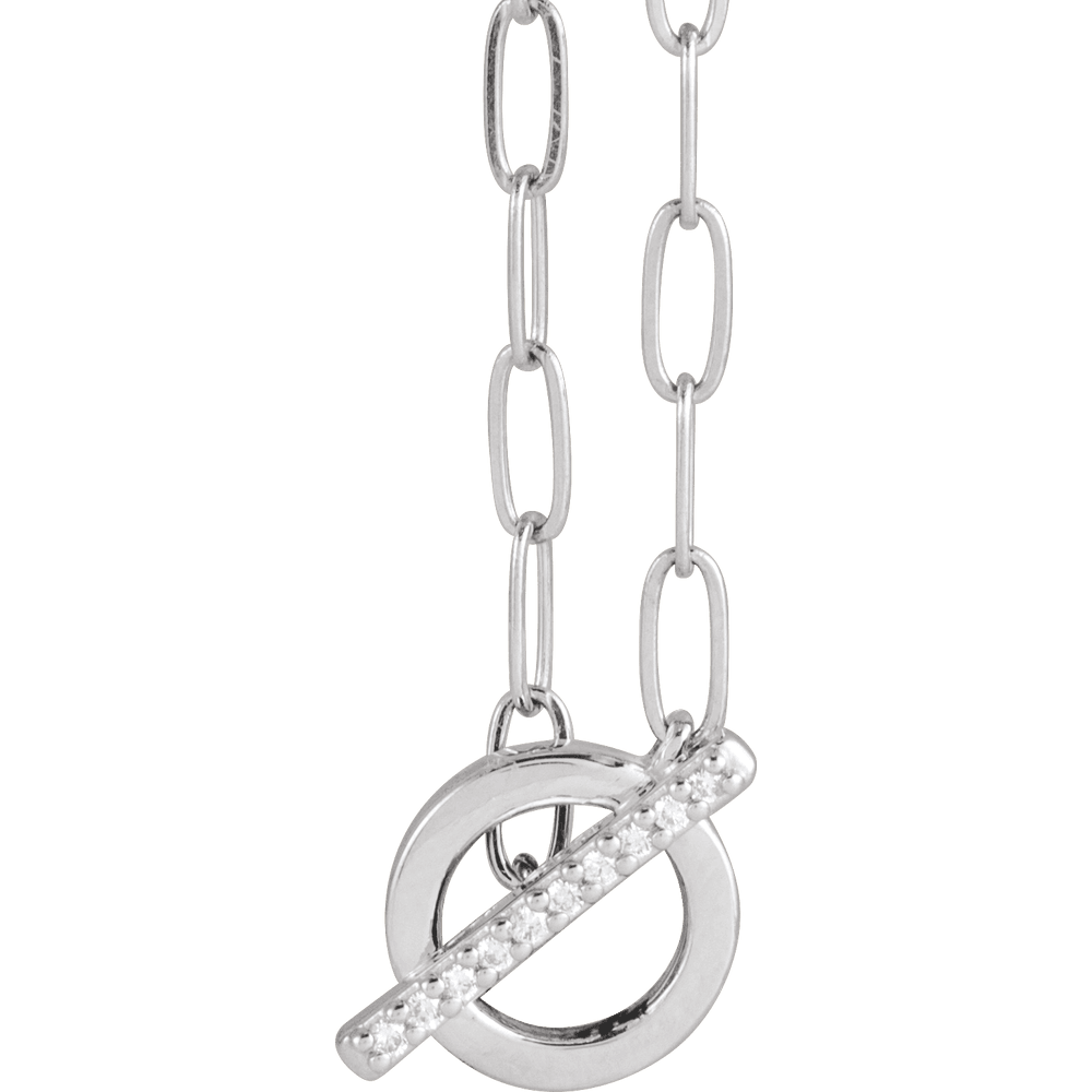 14K Natural Diamond Toggle Necklace
