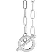 14K Natural Diamond Toggle Necklace