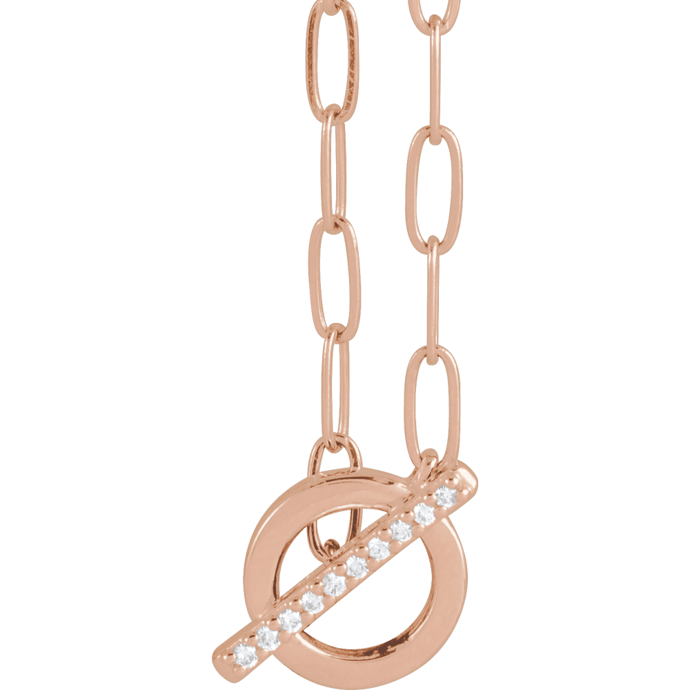 14K Natural Diamond Toggle Necklace