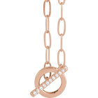 14K Natural Diamond Toggle Necklace