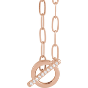 14K Natural Diamond Toggle Necklace