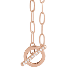 14K Natural Diamond Toggle Necklace
