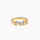 18K Gold and Natural Diamond Drop of Light Ring