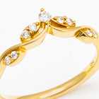 18K V Shape Natural Diamond Ring