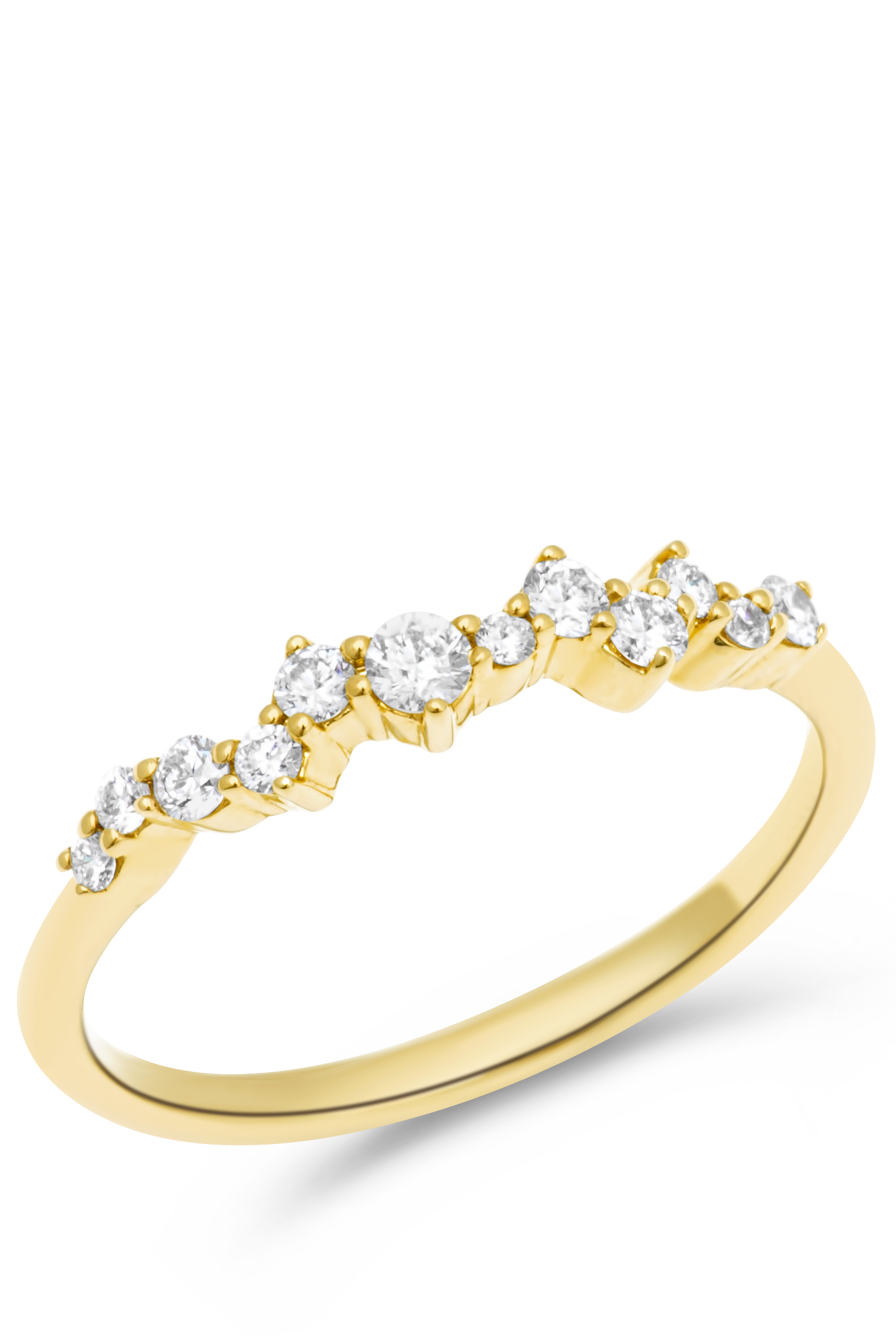 14K Natural Diamond Stackable Ring