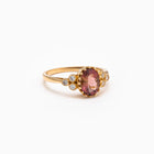 14K Rose Gold with Pink Morganite Diamond Ring