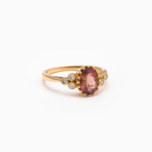 14K Rose Gold with Pink Morganite Diamond Ring