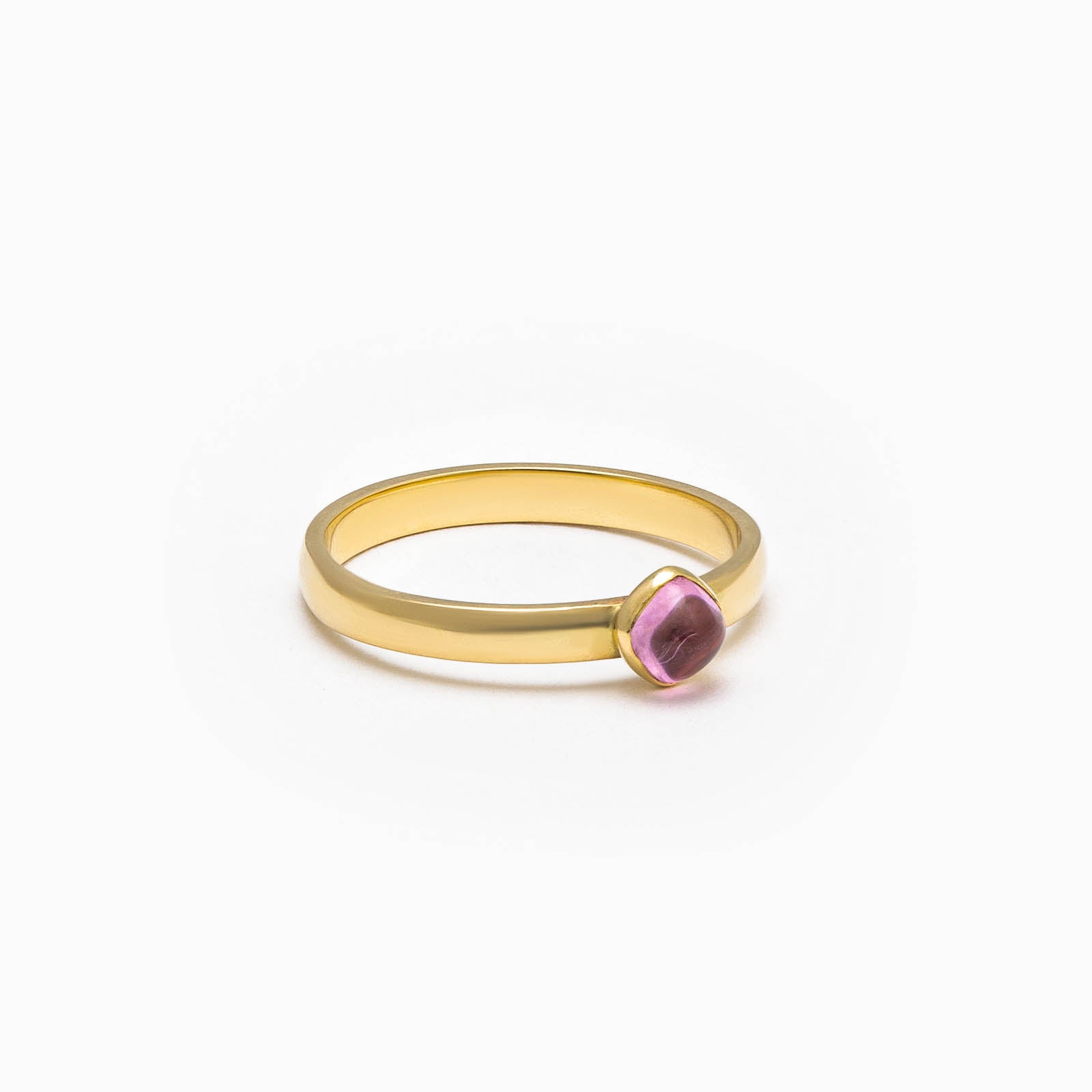 14K Cabochon Pink Tourmaline Ring
