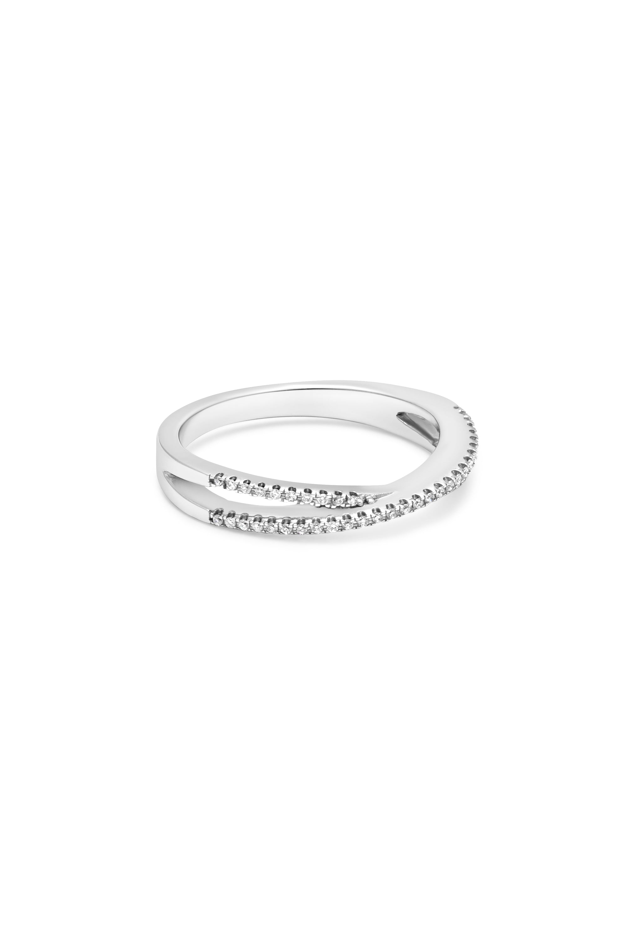 18K Natural Diamond X Cross Ring