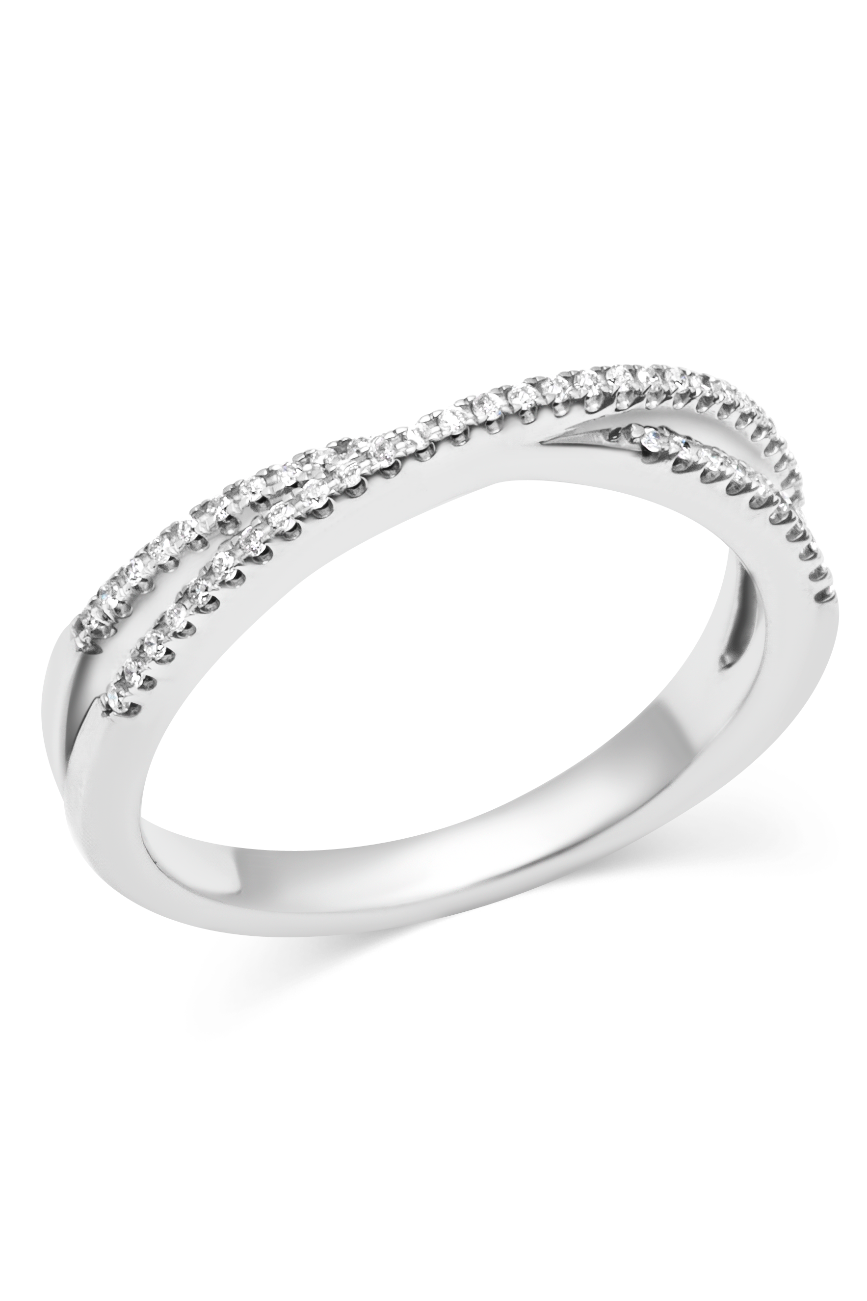 18K Natural Diamond X Cross Ring