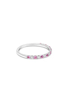 18K Half Eternity Diamonds and Pink Sapphire Ring