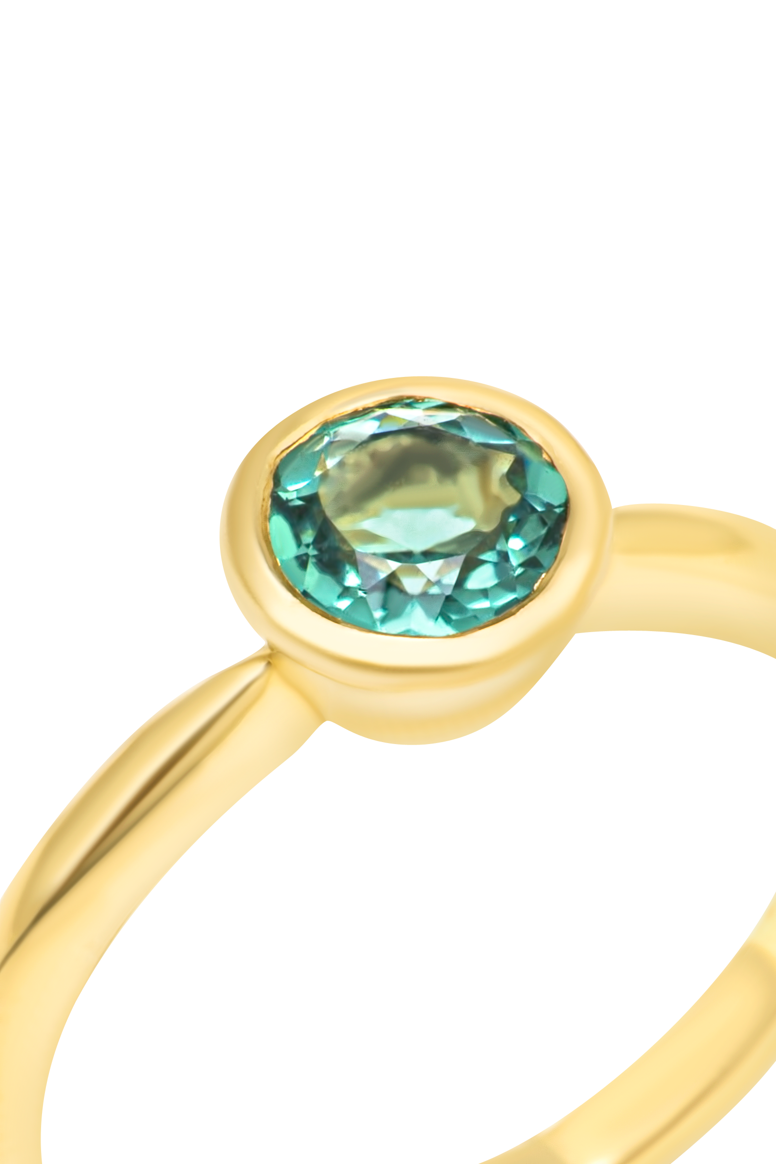 14K Gold 0.75ct Vibrant Green Tourmaline Ring