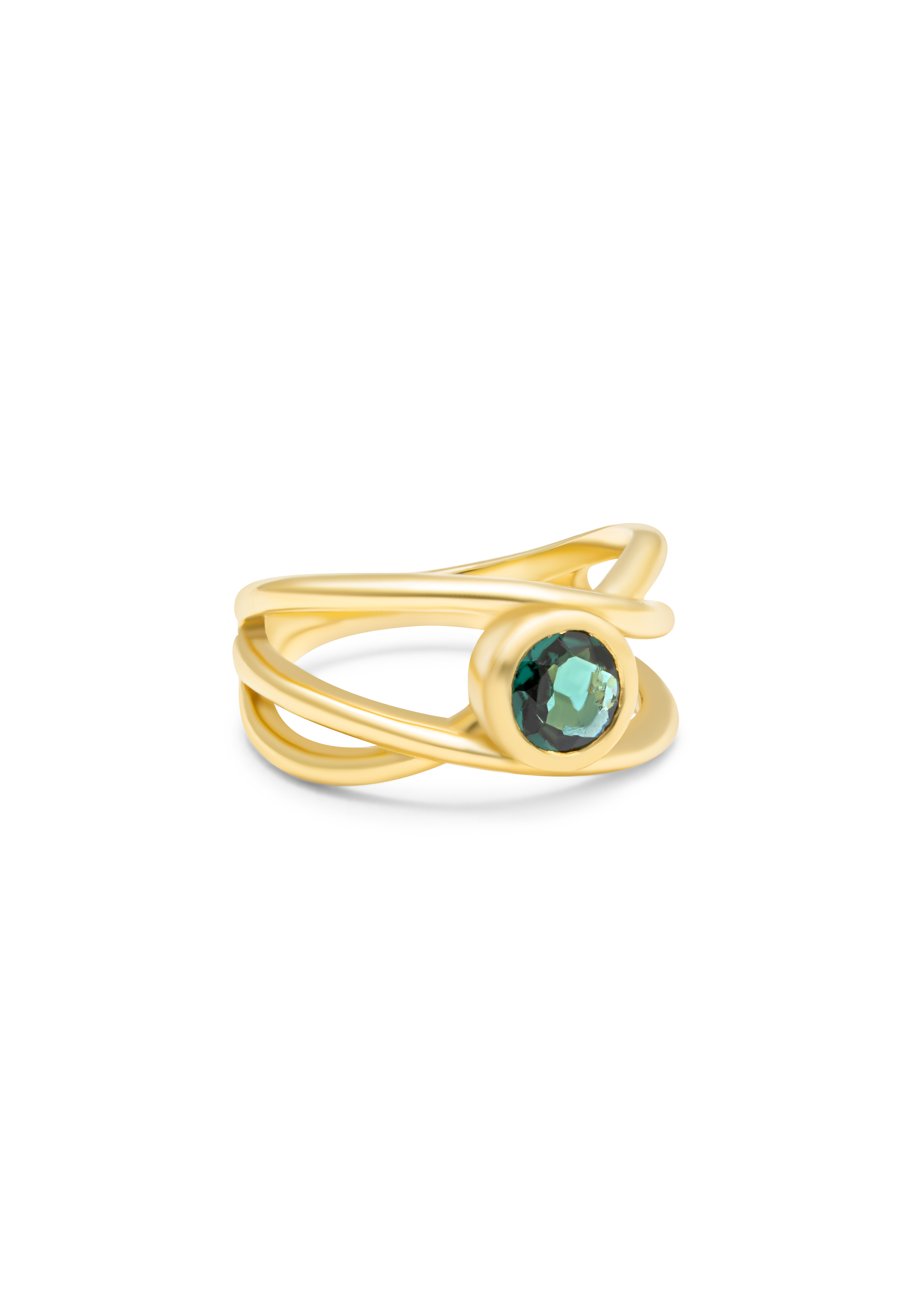 14K Gold 0.75ct Deep Green Tourmaline Ring