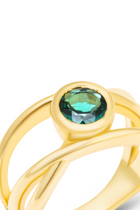 14K Gold 0.75ct Deep Green Tourmaline Ring
