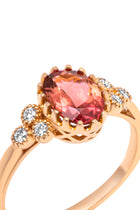 14K Rose Gold with Pink Morganite Diamond Ring