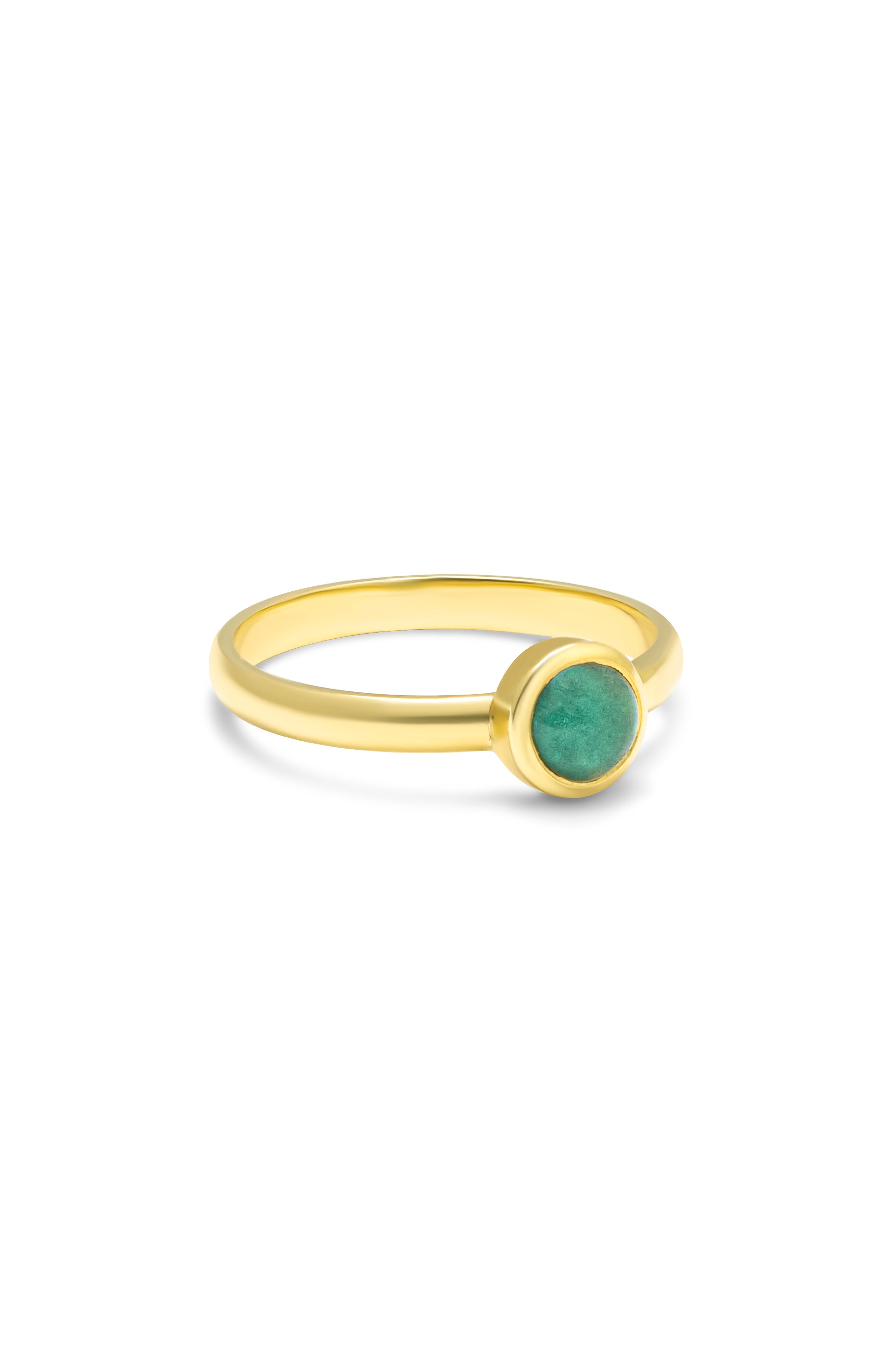 14K Gold Candy Cabochon Ring with 0.45ct Milky Tourmaline