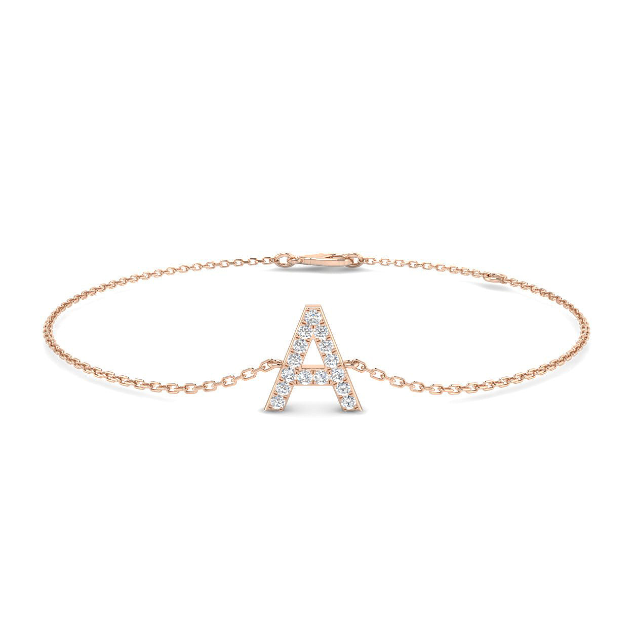 18K Initial Diamond Bracelet