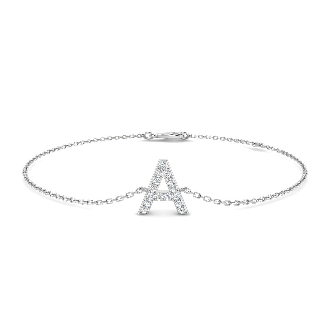 18K Initial Diamond Bracelet