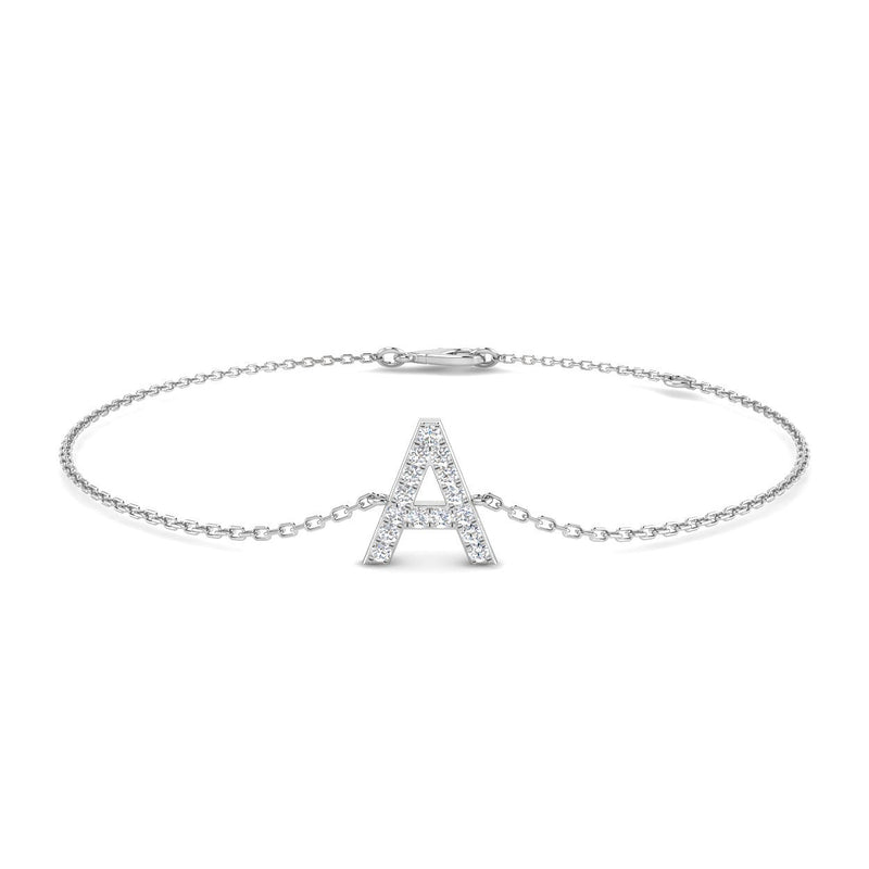 18K Initial Diamond Bracelet