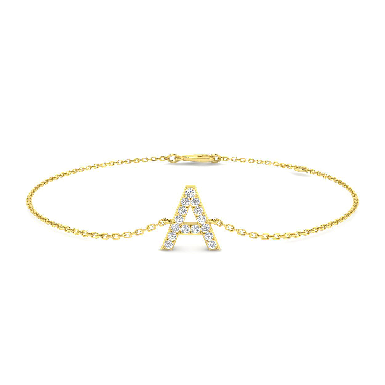 18K Initial Diamond Bracelet