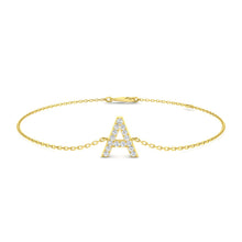 18K Initial Diamond Bracelet