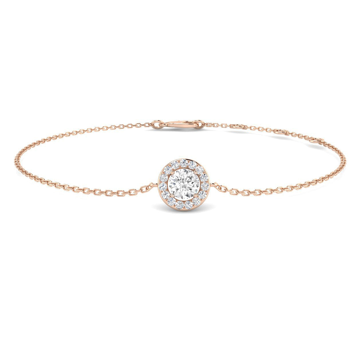 18K Natural Diamond Halo Bracelet