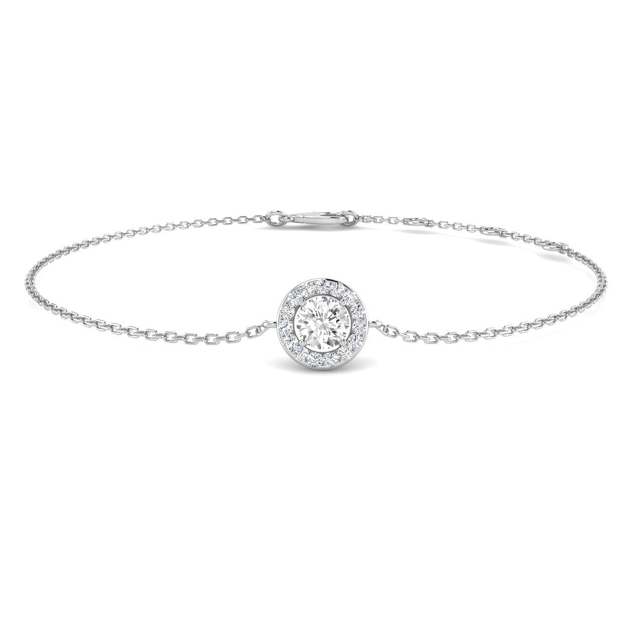 18K Natural Diamond Halo Bracelet
