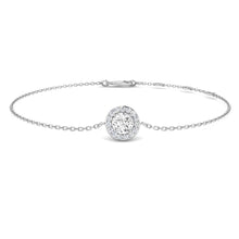 18K Natural Diamond Halo Bracelet
