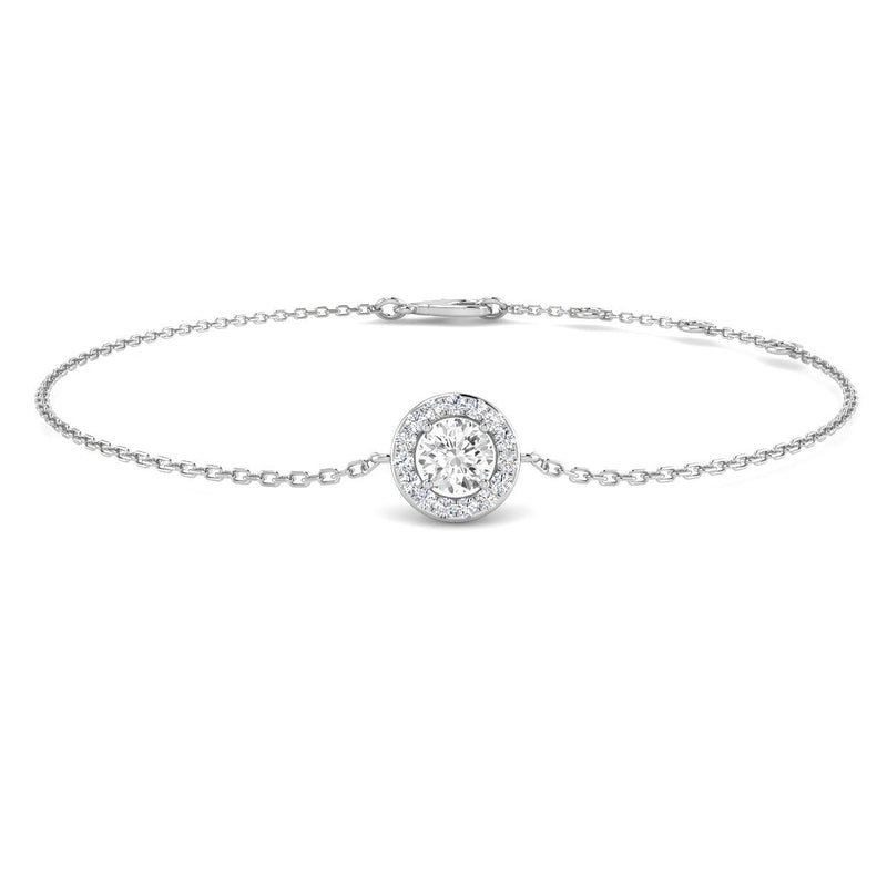 18K Natural Diamond Halo Bracelet