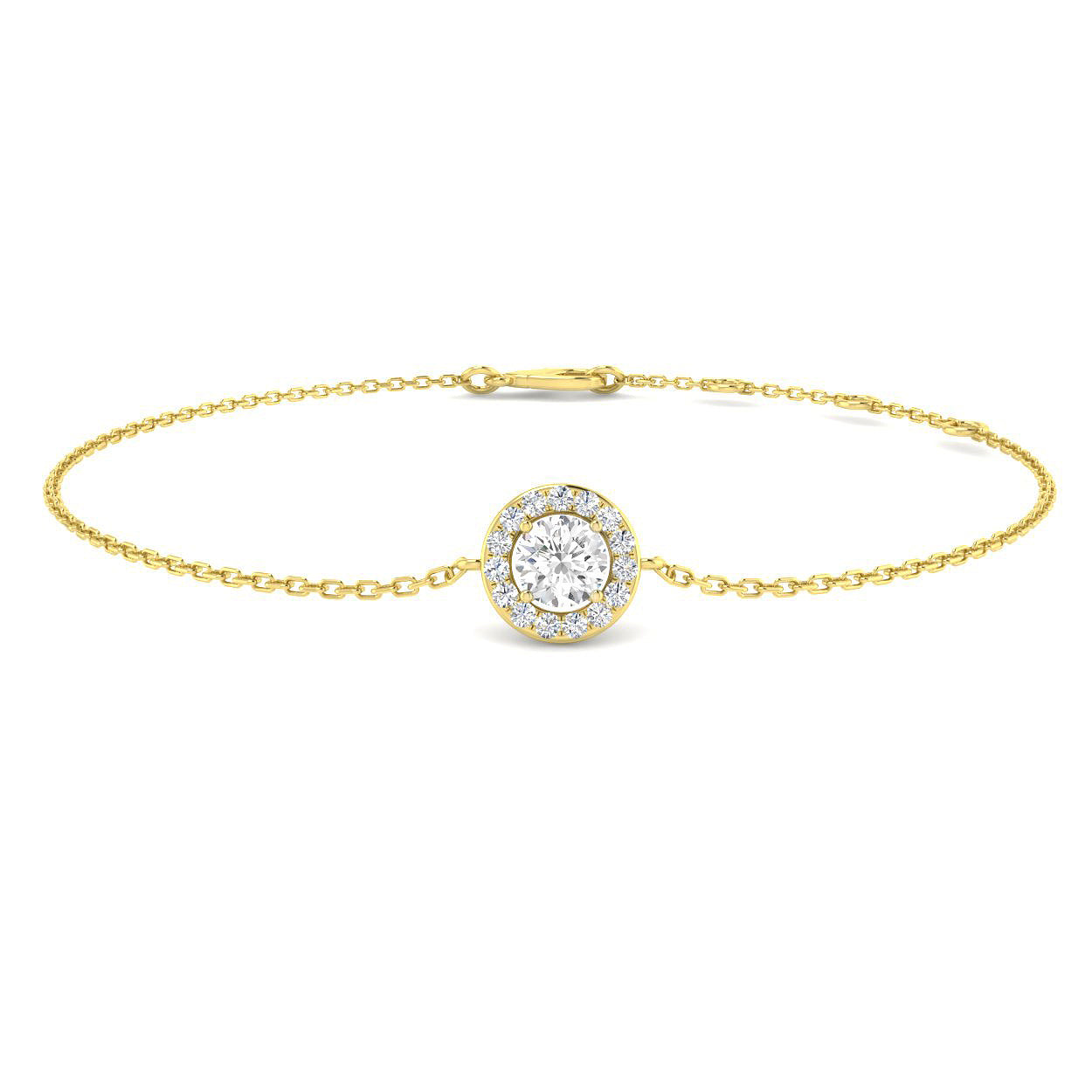 18K Natural Diamond Halo Bracelet