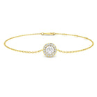 18K Natural Diamond Halo Bracelet