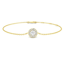 18K Natural Diamond Halo Bracelet