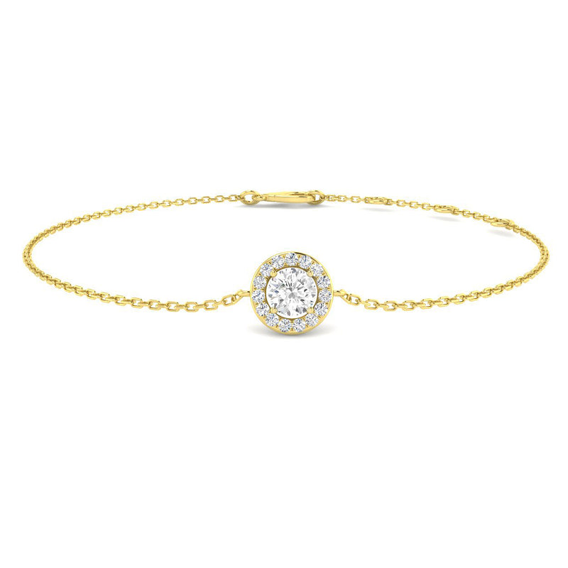 18K Natural Diamond Halo Bracelet