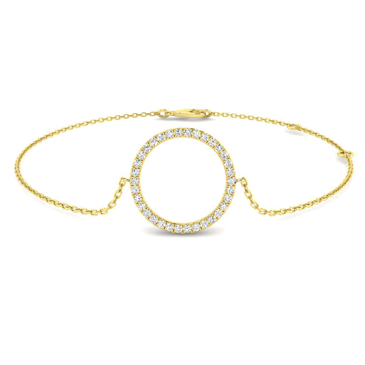 18K Gold Circle of Life Natural Diamond Bracelet
