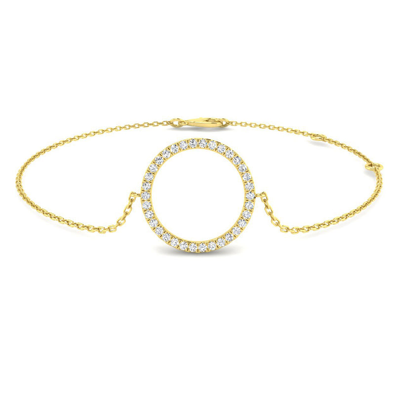 18K Gold Circle of Life Natural Diamond Bracelet
