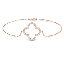 18K Clover Natural Diamond Bracelet