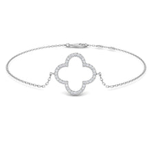 18K Clover Natural Diamond Bracelet