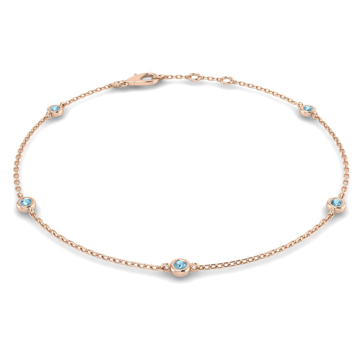 18K Natural Birthstone 0.12ct Station Bracelet
