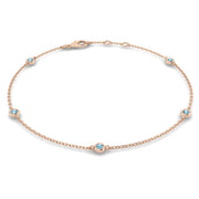 18K Natural Birthstone 0.12ct Station Bracelet