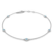 18K Natural Birthstone 0.12ct Station Bracelet