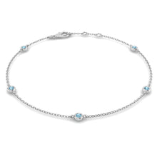 18K Natural Birthstone 0.12ct Station Bracelet