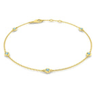 18K Natural Birthstone 0.12ct Station Bracelet